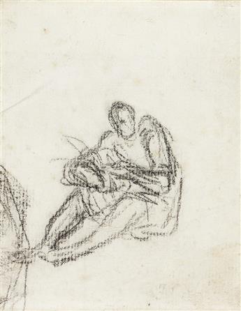 JEAN-FRANÇOIS MILLET (Gréville-Hague 1814-1875 Barbizon) Three drawings.